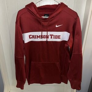 Nike Alabama Crimson Tide Hoodie Mens Red Fleece Lined Size Small